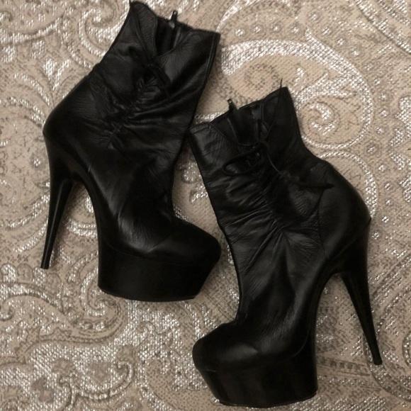 Awesome platform genuine leather ankle bootie - Picture 3 of 5